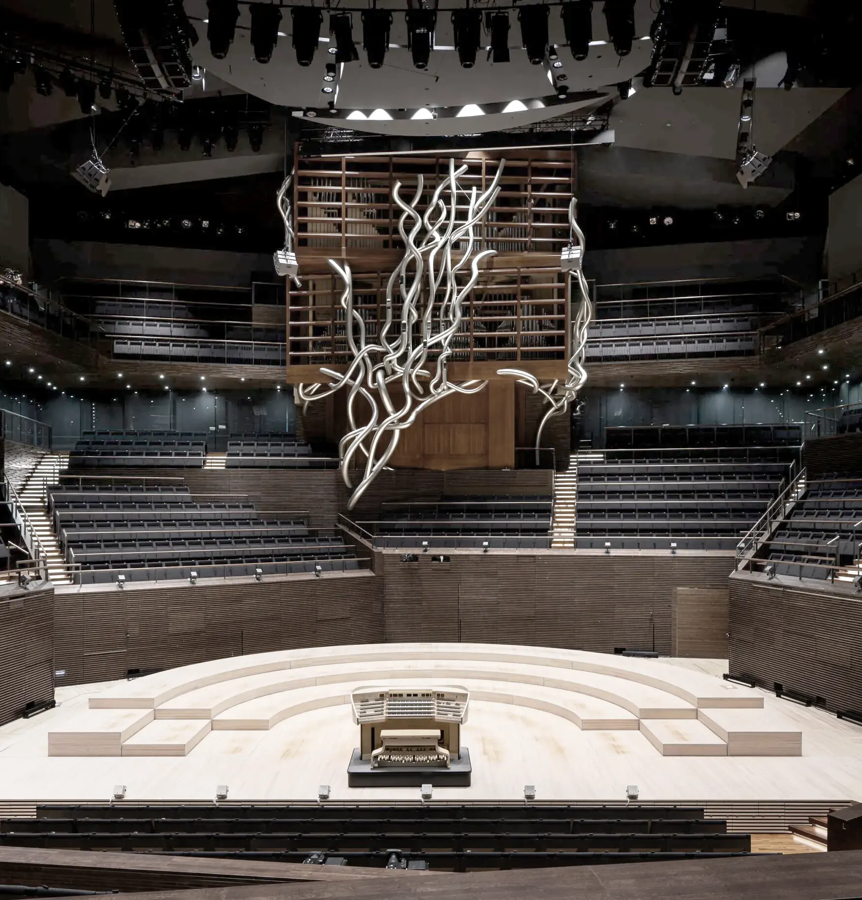 Ansicht der neuen Konzertorgel im Musiikkitalo Music Centre in Helsinki. Orgeldesign by Harald Schwarz